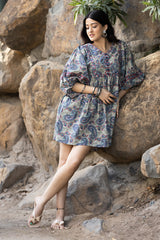 MULMUL KAIRI KALEIDOSCOPE BLOCK PRINTED MINI DRESS