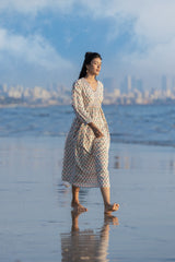 MULMUL BLUSHING BLOSSOMS PRINTED COTTON DRESS