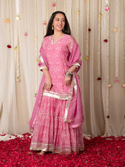 MULMUL NIKHAR KURTA-SHARARA & DUPATTA SET