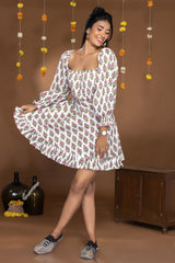 MULMUL SUNLIT MEADOWS BLOCK PRINTED MINI DRESS