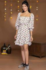 MULMUL SUNLIT MEADOWS BLOCK PRINTED MINI DRESS