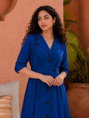 Indigo Peont Cotton Dress