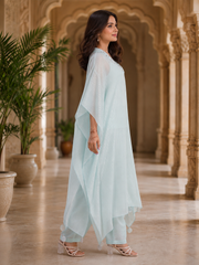 Sea Blue Georgette Kaftan Set