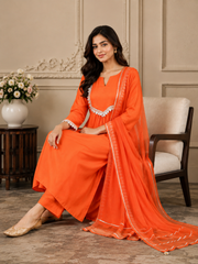 Orange Myra Suit Set