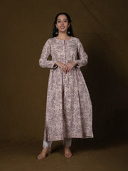 MULMUL NITYA BLOCK PRINTED KURTA & PANT SET