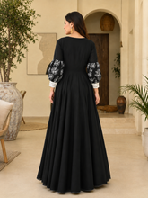 BLACK IRISH EMBROIDERED COTTON DRESS