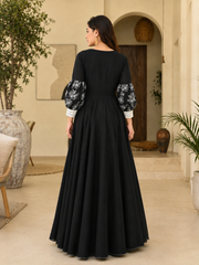 BLACK IRISH EMBROIDERED COTTON DRESS
