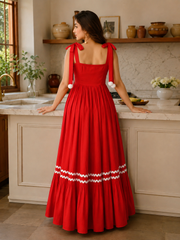 Hot Red Cotton Dress