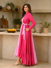 Bunai Two-Tone Pink Cotton Dress