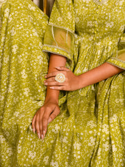 MULMUL GUL-FAREEHA GATHERED KURTA & PANT SET