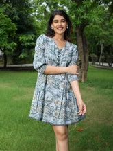MULMUL NIRA FLORAL JAAL BLOCK PRINTED DRESS
