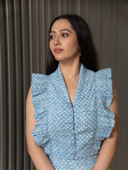 MULMUL FHEELA HAND BLOCK PRINTED CO-ORD SET