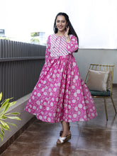 MULMUL IKSHITA FLORAL BLOCK PRINTED DRESS
