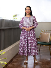 MULMUL BAVISHNI FLORAL BLOCK PRINTED DRESS