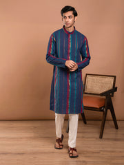 MULMUL OJAS YARN DYED COTTON KURTA-PANT SET