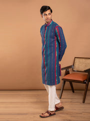 MULMUL OJAS YARN DYED COTTON KURTA-PANT SET