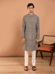 MULMUL ABHAY HAND BLOCK PRINTED KURTA-PANT SET