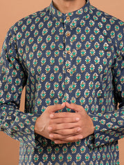 MULMUL AKSHAJ HAND BLOCK PRINTED KURTA-PANT SET