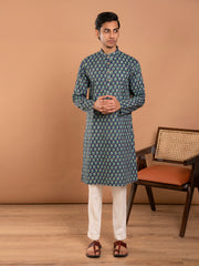 MULMUL AKSHAJ HAND BLOCK PRINTED KURTA-PANT SET