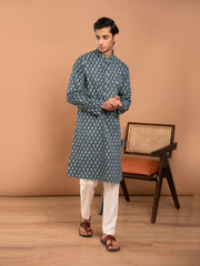 MULMUL AKSHAJ HAND BLOCK PRINTED KURTA-PANT SET