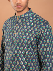 MULMUL AKSHAJ HAND BLOCK PRINTED KURTA-PANT SET
