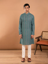 MULMUL AYAAN FLORAL JAAL HAND BLOCK PRINTED KURTA-PANT SET