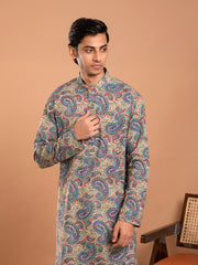 MULMUL KAIRI HAND BLOCK PRINTED KURTA-PANT SET