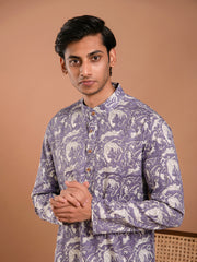 MULMUL NEER HAND BLOCK PRINTED KURTA-PANT SET