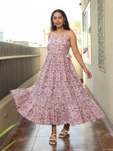 MULMUL AINE PAISLEY JAAL BLOCK PRINTED GATHERED DRESS