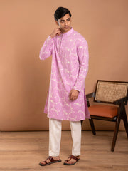 MULMUL SHIVAAY EMBROIDERED KURTA-PANT SET