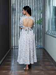 MULMUL SRIYA FLORAL JAAL BLOCK PRINTED DRESS