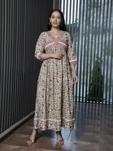 MULMUL MAHIRAH FLORAL JAAL BLOCK PRINTED DRESS