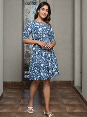 MULMUL SHALEE BLOCK PRINTED MINI DRESS