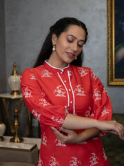 MULMUL DANEEN EMBROIDERED KURTA-PALAZZO SET
