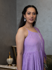 MULMUL AAROHI SCHIFFLI KURTA-PANTS & DUPATTA SET