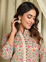 MULMUL MEHRANG BLOCK PRINTED KURTA & PANT SET