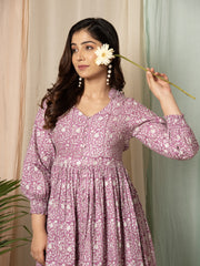 MULMUL TURVI FLORAL BLOCK PRINTED DRESS