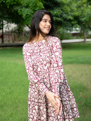 MULMUL ISHI BLOCK PRINTED FLARED MINI DRESS