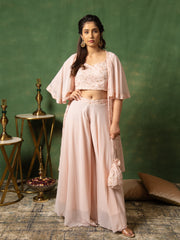 MULMUL BLUSH PINK SEQUIN EMBROIDERED CO-ORD SET