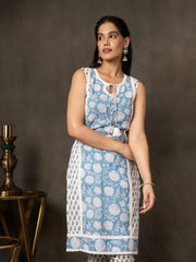 MULMUL EEDHA HAND BLOCK PRINTED KURTA SET