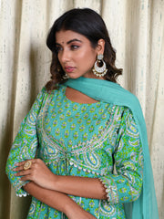 MULMUL GUL-NASREEN ANARKALI KURTA-PANTS & DUPATTA SET