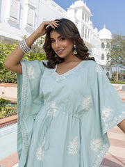 MULMUL JABEEN EMBROIDERED KAFTAN-DHOTI SET