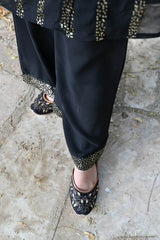 CIARA BLACK SEQUIN ANGRAKHA KURTA SET