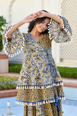 DHIVYA AJRAKH PRINT SHARARA SET