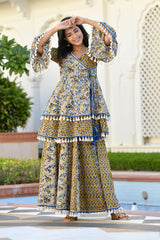 DHIVYA AJRAKH PRINT SHARARA SET