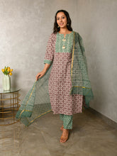 KRITI BLOCK PRINTED KURTA-PANTS & DUPATTA SET