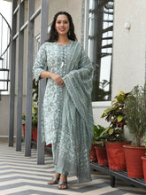 MEDH BLOCK PRINTED KURTA-PANTS & DUPATTA SET
