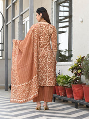 TARITA BLOCK PRINTED KURTA-PANTS & DUPATTA SET