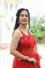 ZAINA SEQIUN-THREAD WORK CHIFFON SAREE