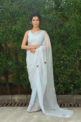 NURI SEQUIN AARI WORK CHIFFON SAREE